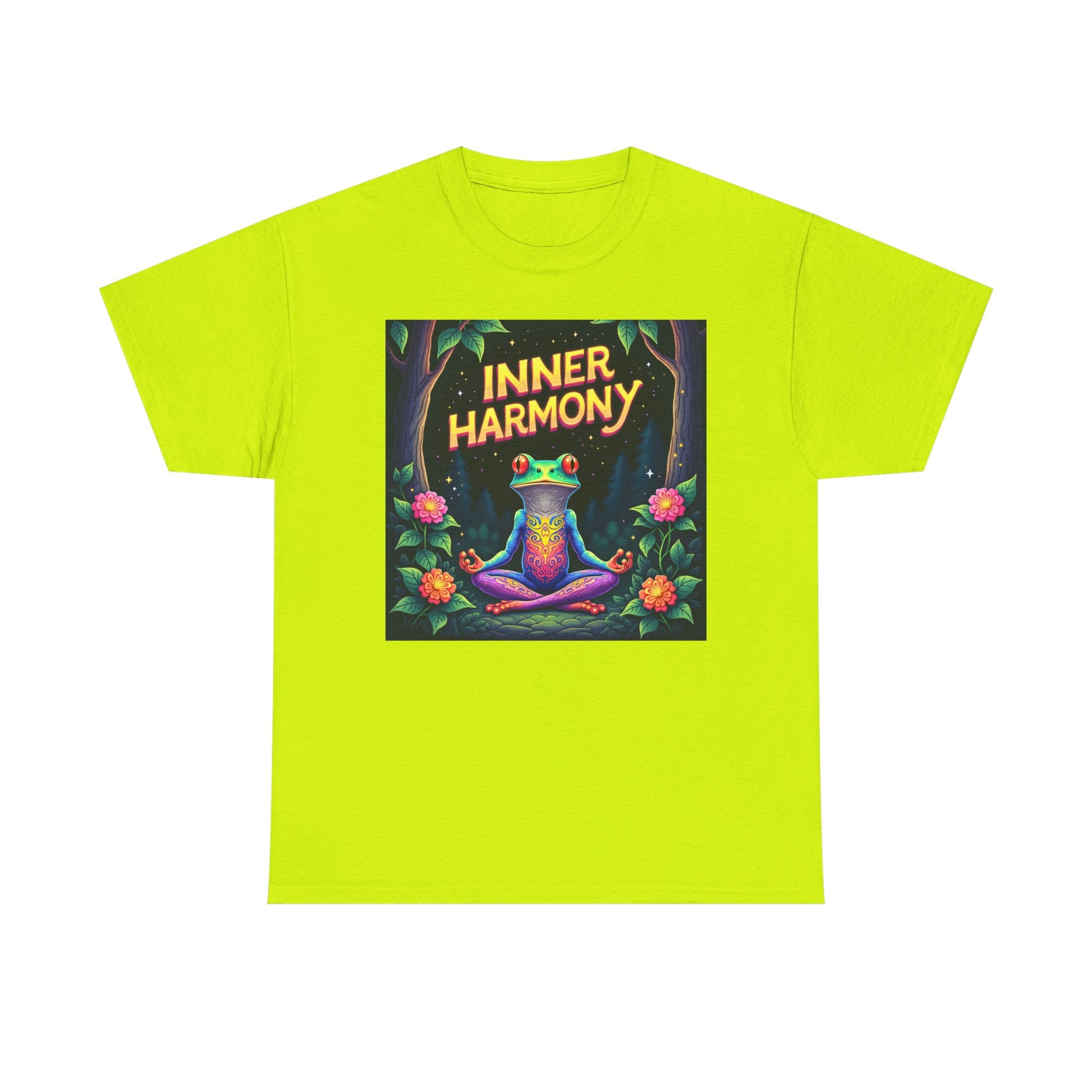 Inner Harmony Meditating Frog T-Shirt – Mindfulness Yoga Graphic Tee, Vibrant Zen Nature Design, Unisex Spiritual Gift