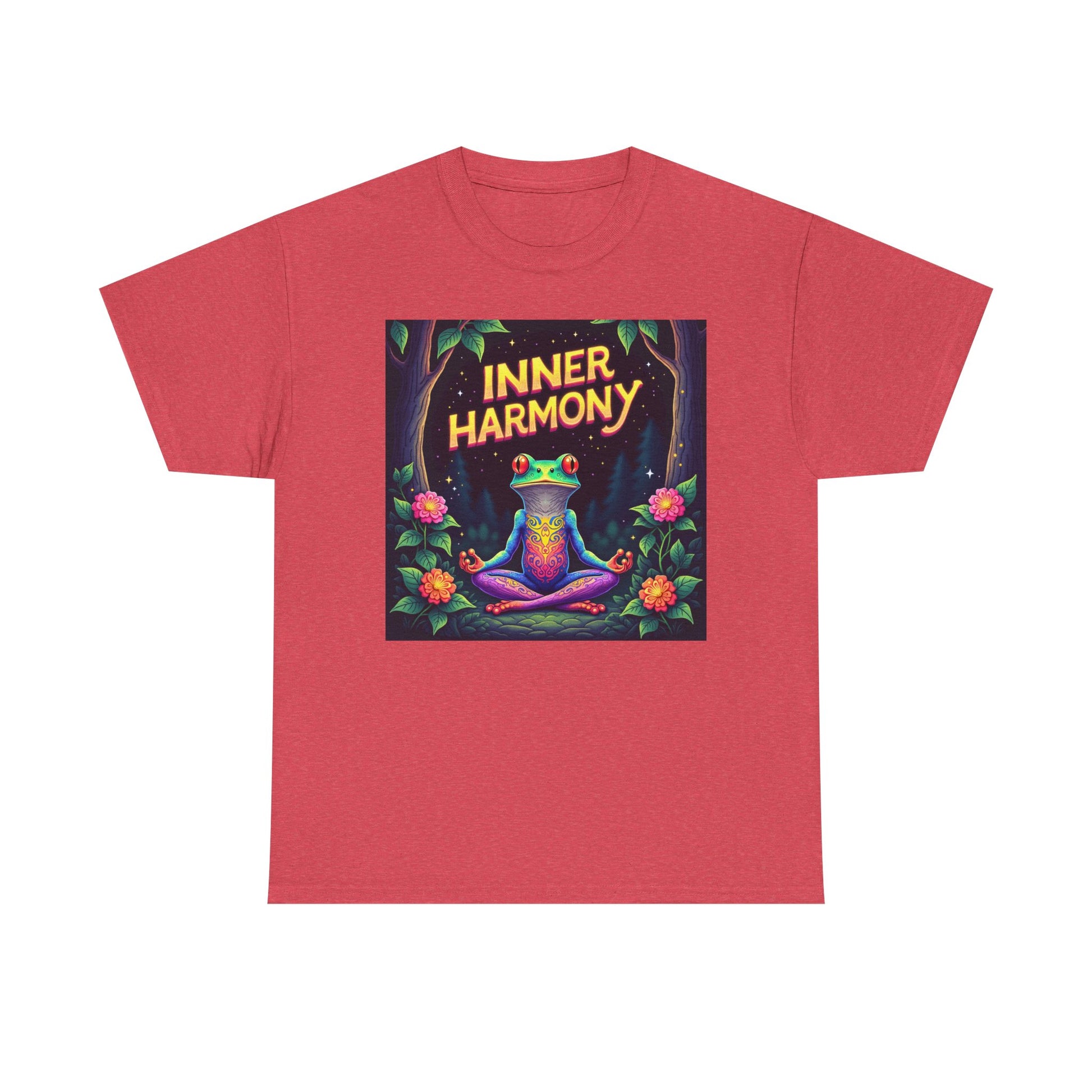 Inner Harmony Meditating Frog T-Shirt – Mindfulness Yoga Graphic Tee, Vibrant Zen Nature Design, Unisex Spiritual Gift