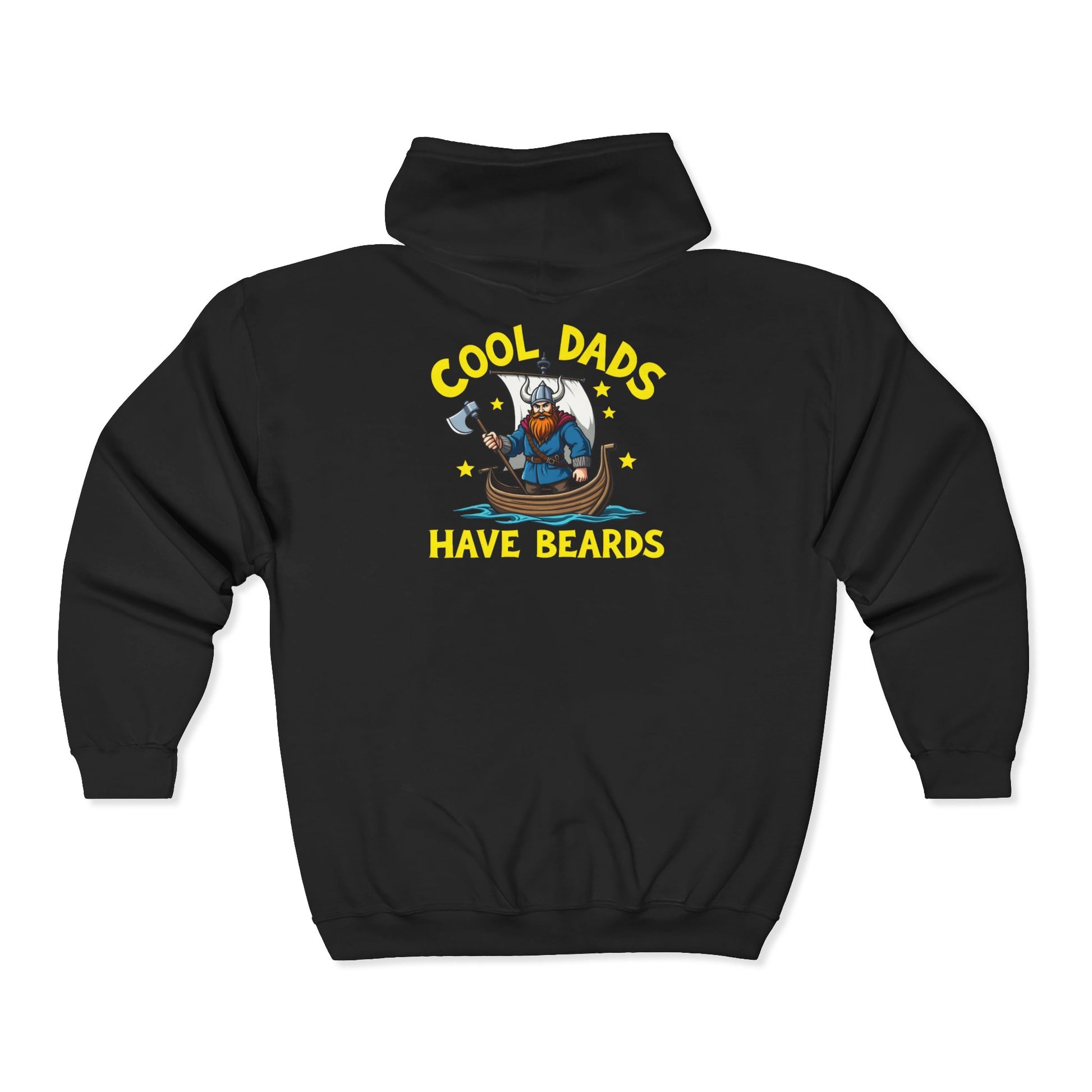 Viking "COOL DADS" - "HAVE BEARDS" Full Zip Hoodie Sweatshirt, Father's Day Gift, Funny Dad Apparel, Dad with Beard, Viking Lover Gift, Norse Mythology Clothing