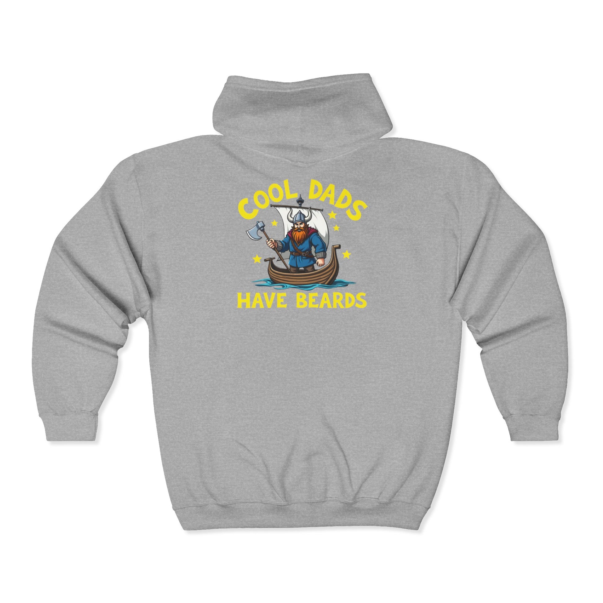Viking "COOL DADS" - "HAVE BEARDS" Full Zip Hoodie Sweatshirt, Father's Day Gift, Funny Dad Apparel, Dad with Beard, Viking Lover Gift, Norse Mythology Clothing