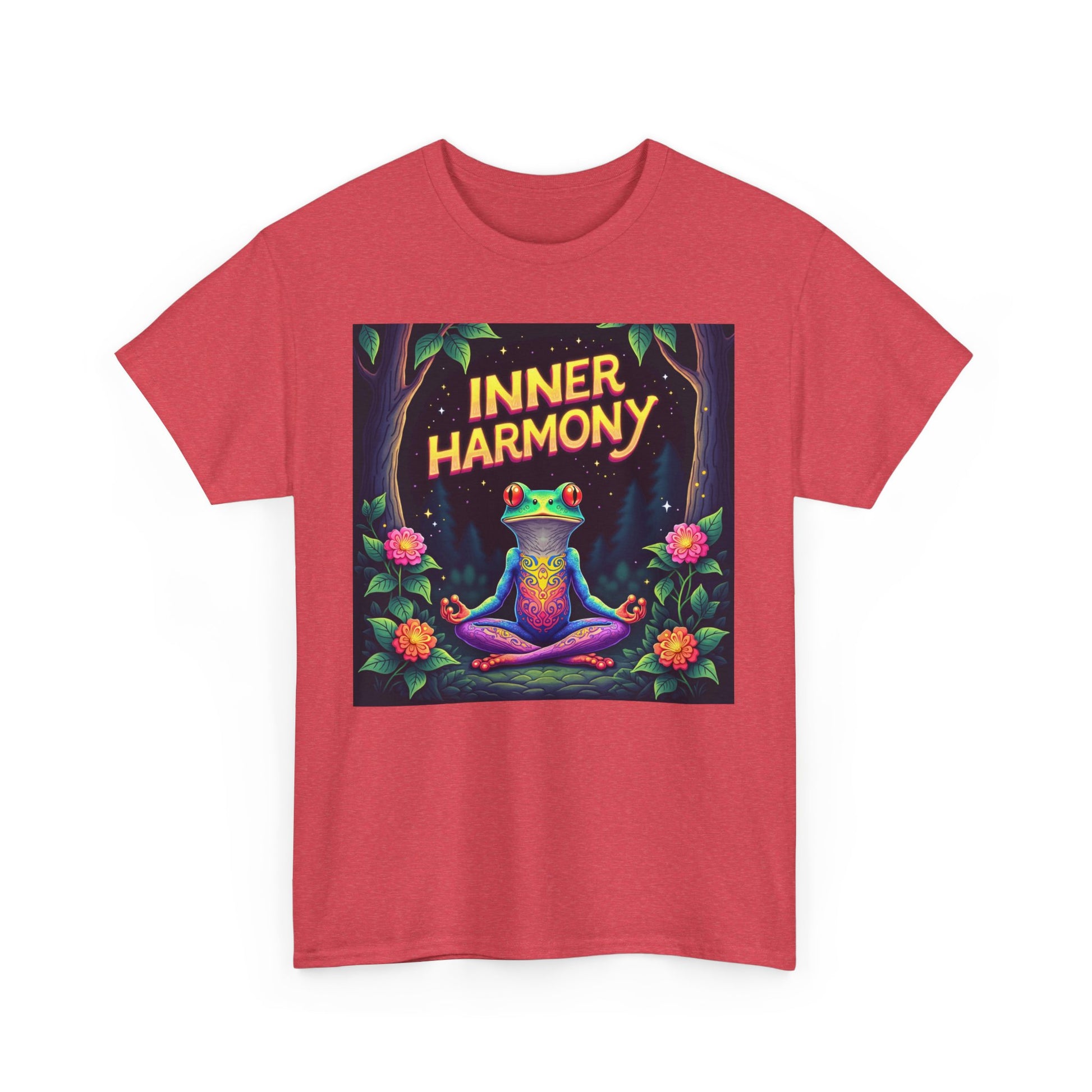 Inner Harmony Meditating Frog T-Shirt – Mindfulness Yoga Graphic Tee, Vibrant Zen Nature Design, Unisex Spiritual Gift