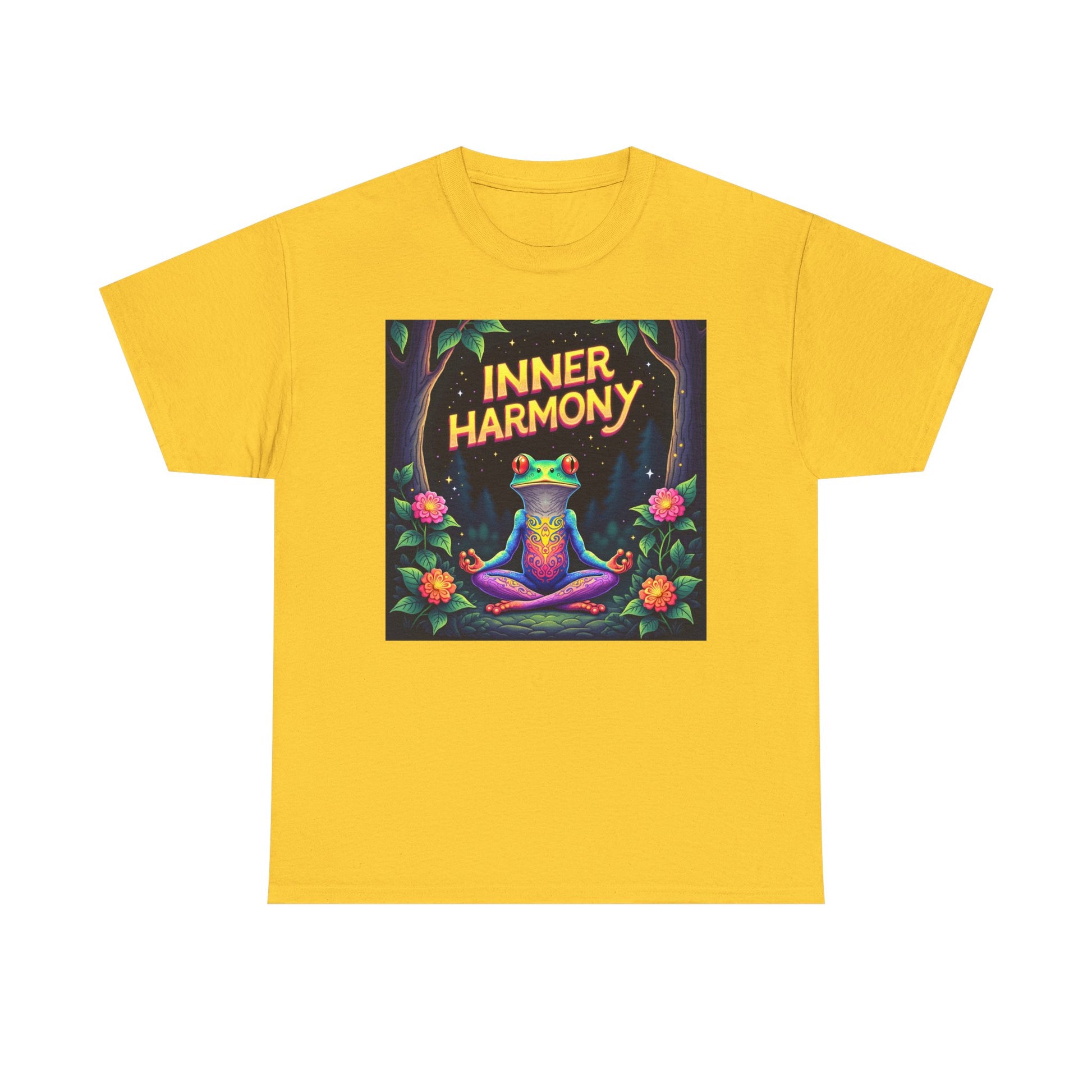 Inner Harmony Meditating Frog T-Shirt – Mindfulness Yoga Graphic Tee, Vibrant Zen Nature Design, Unisex Spiritual Gift