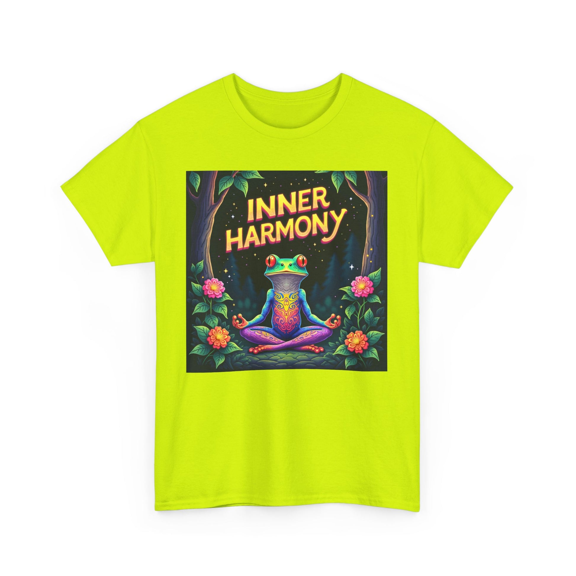 Inner Harmony Meditating Frog T-Shirt – Mindfulness Yoga Graphic Tee, Vibrant Zen Nature Design, Unisex Spiritual Gift