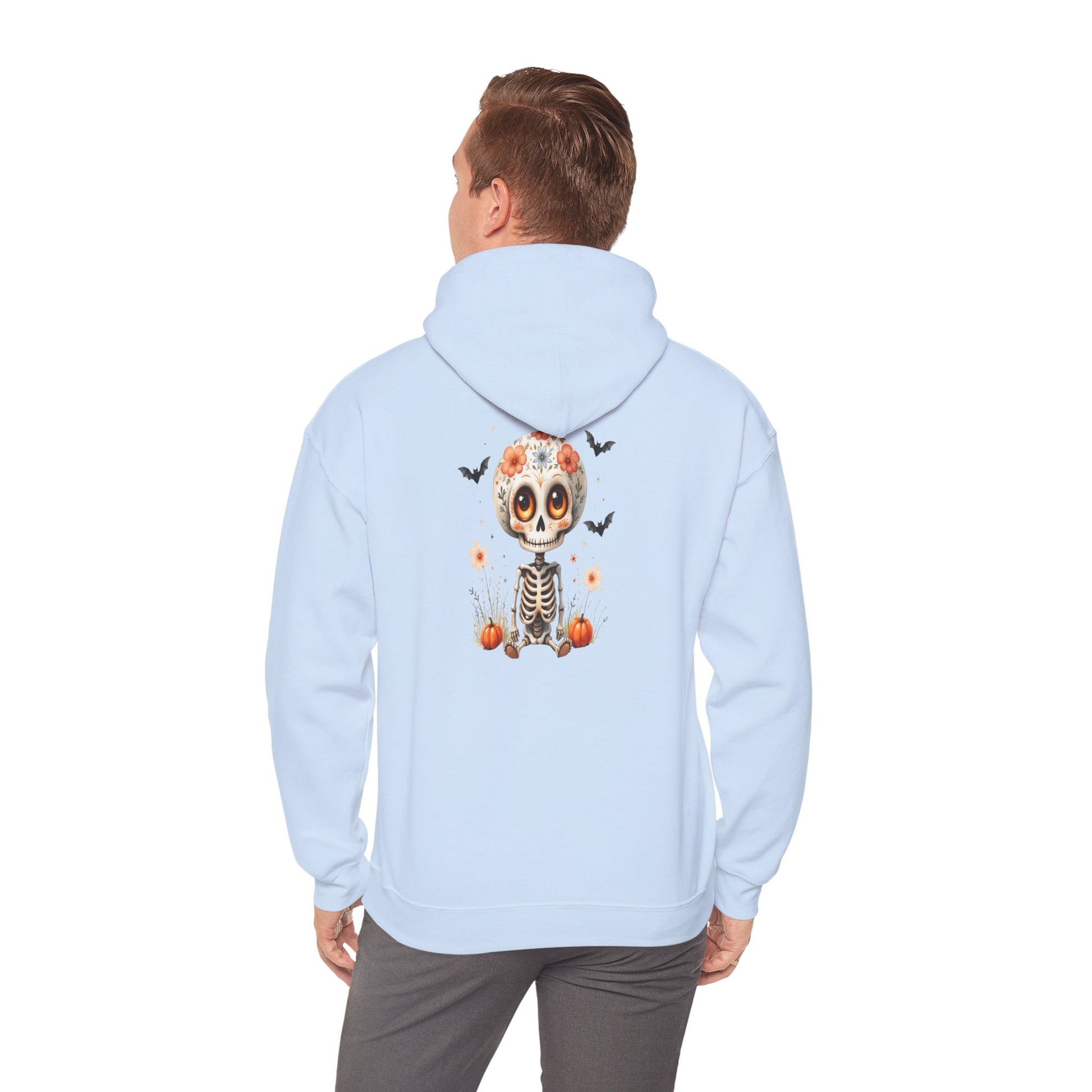 Day of the Dead Skeleton Hoodie, Cozy Halloween Sweatshirt for Fall, Unisex Pumpkin Sweatshirt, Casual Seasonal Gift, Festive Skull Apparel