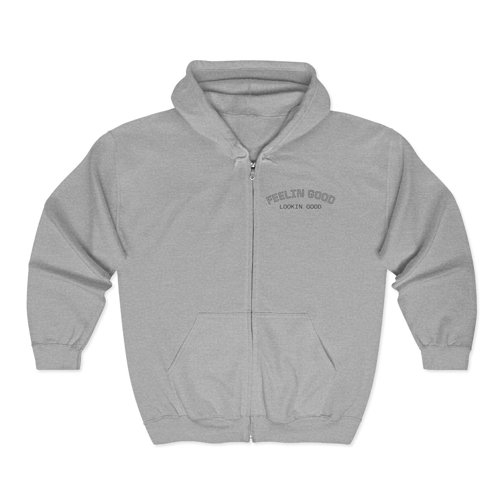 Zip Up Hoodie Feeling Good Looking Good Flexing Man Design