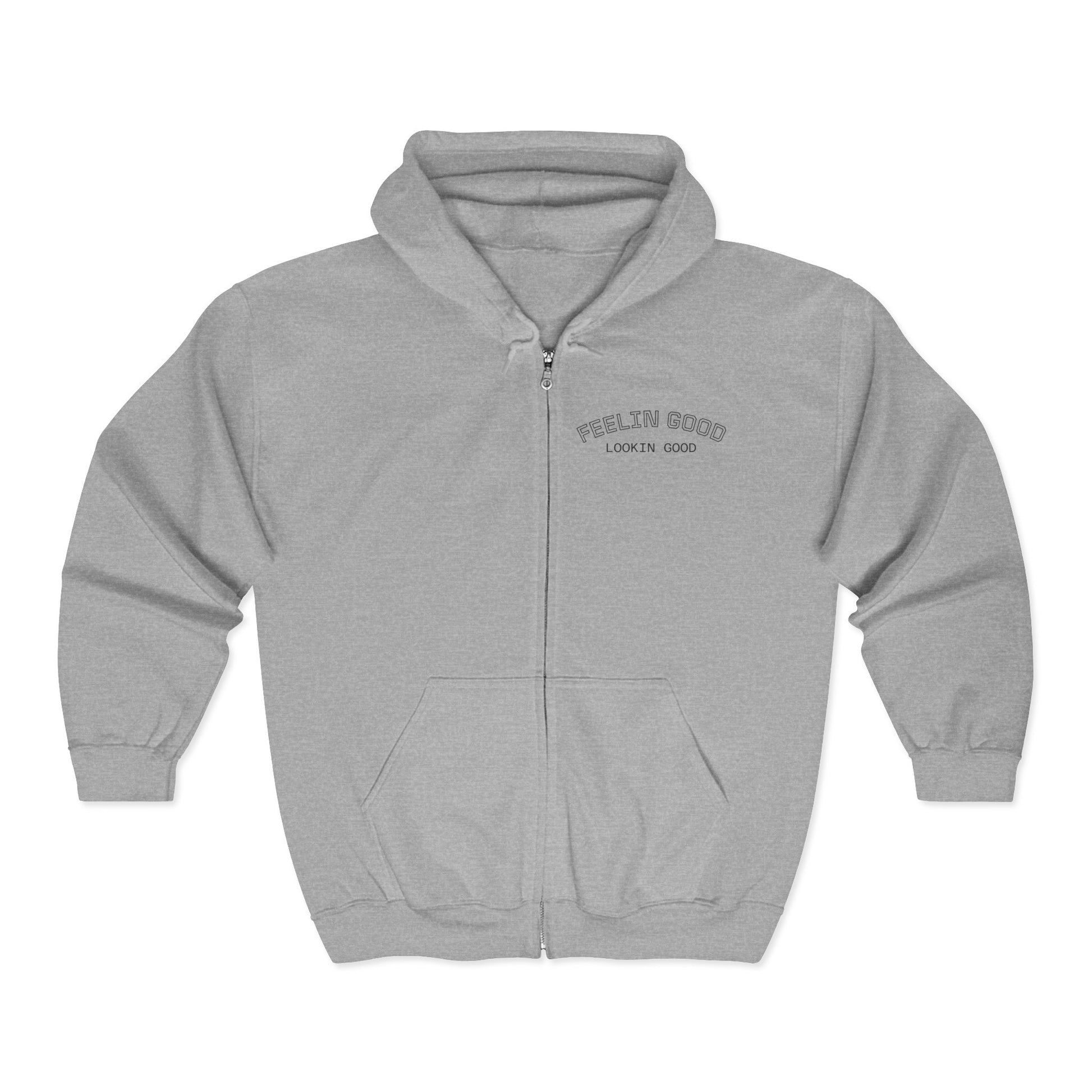 Zip Up Hoodie Feeling Good Looking Good Flexing Man Design