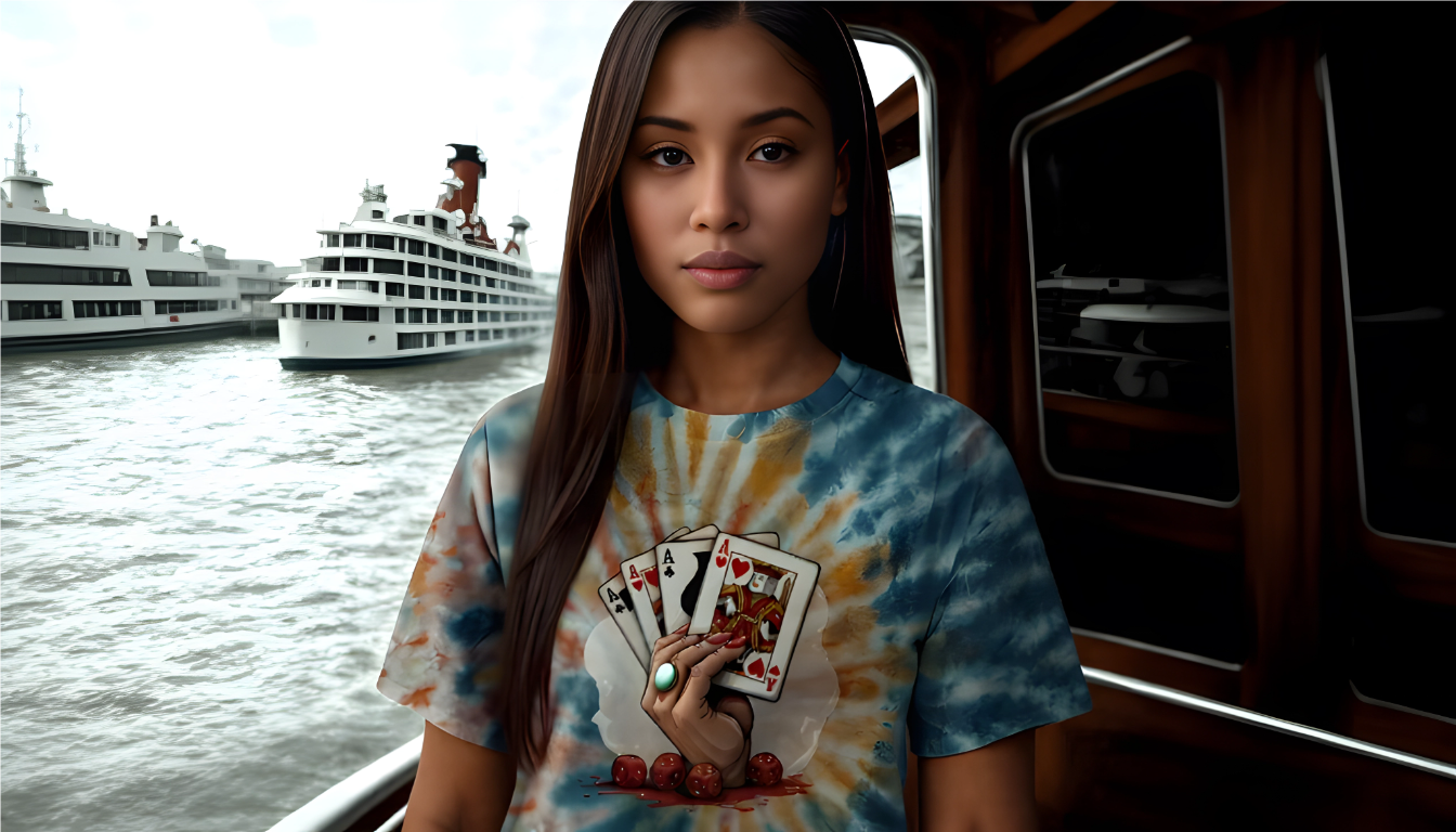 Vibrant Tie Dye Tee with Poker Design - Perfect for Casual Outings, Music Festivals, Gifts, Summer Fun, and Poker Nights
