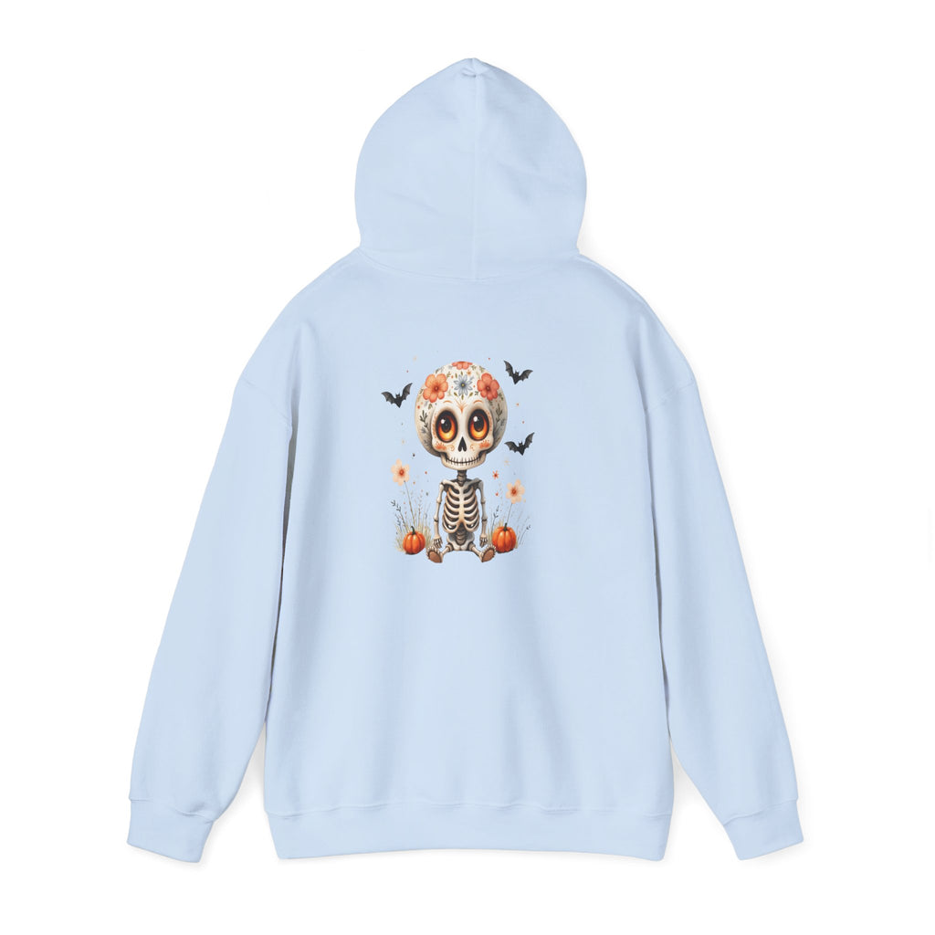Day of the Dead Skeleton Hoodie, Cozy Halloween Sweatshirt for Fall, Unisex Pumpkin Sweatshirt, Casual Seasonal Gift, Festive Skull Apparel