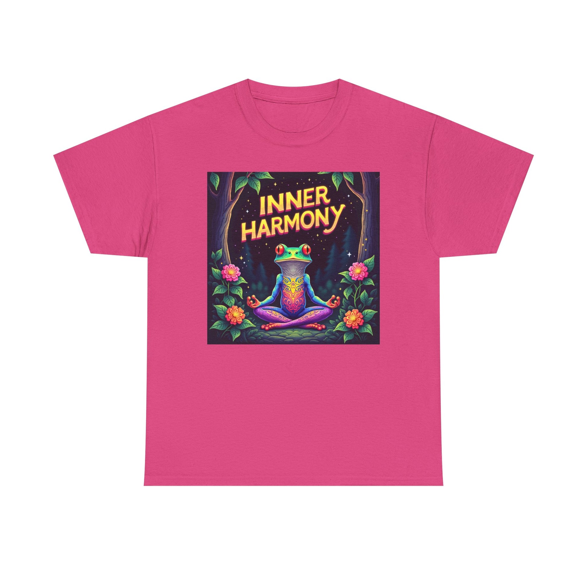 Inner Harmony Meditating Frog T-Shirt – Mindfulness Yoga Graphic Tee, Vibrant Zen Nature Design, Unisex Spiritual Gift