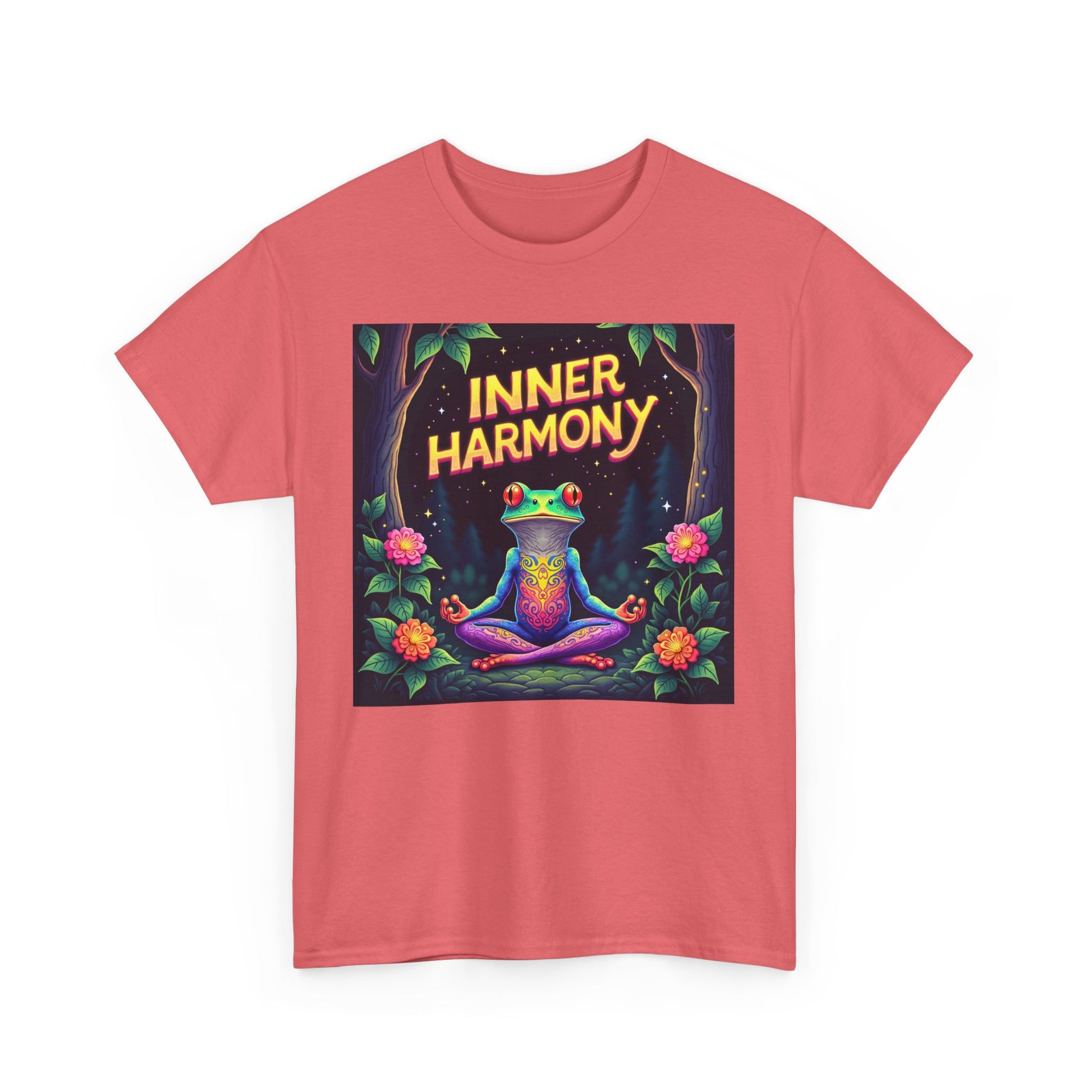 Inner Harmony Meditating Frog T-Shirt – Mindfulness Yoga Graphic Tee, Vibrant Zen Nature Design, Unisex Spiritual Gift