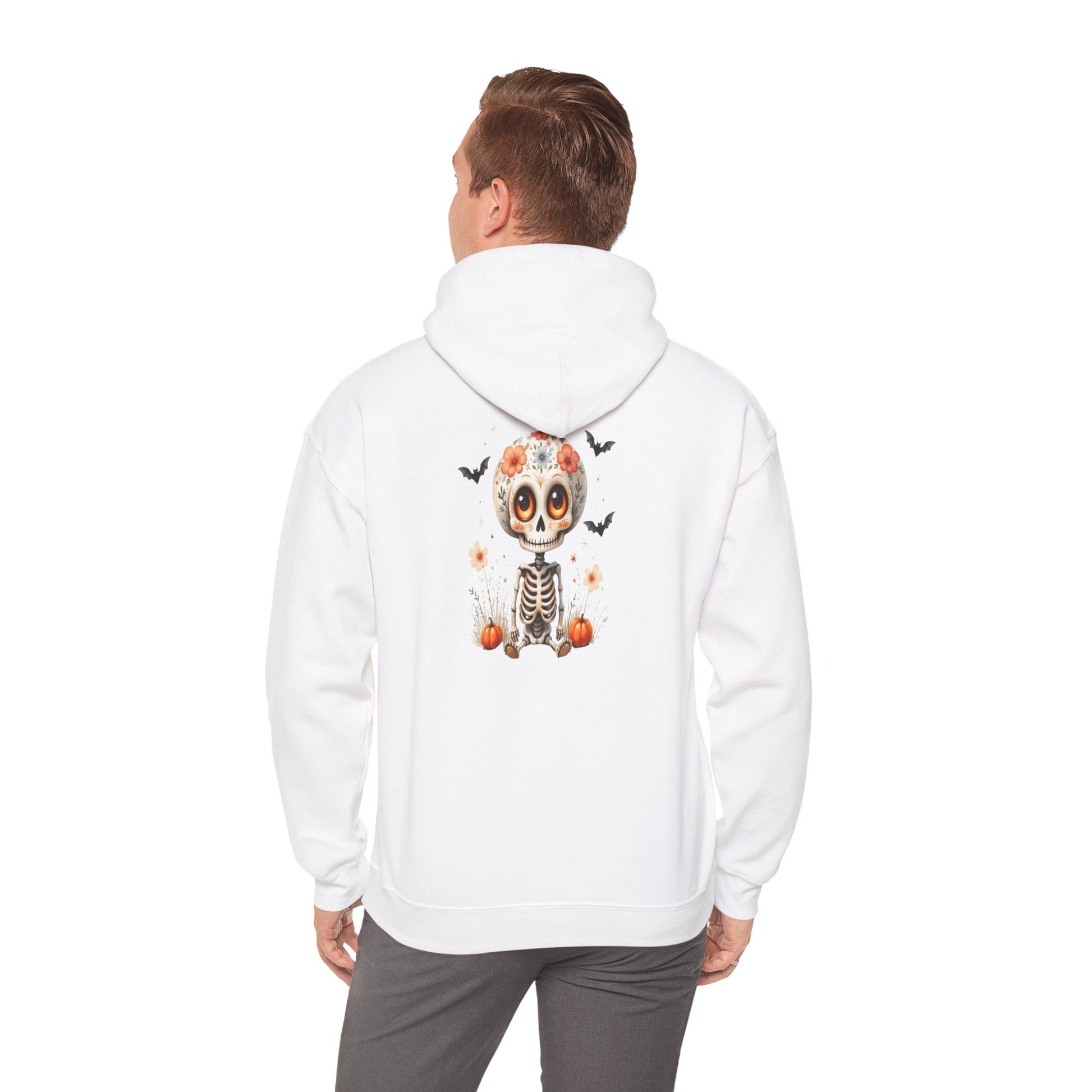 Day of the Dead Skeleton Hoodie, Cozy Halloween Sweatshirt for Fall, Unisex Pumpkin Sweatshirt, Casual Seasonal Gift, Festive Skull Apparel