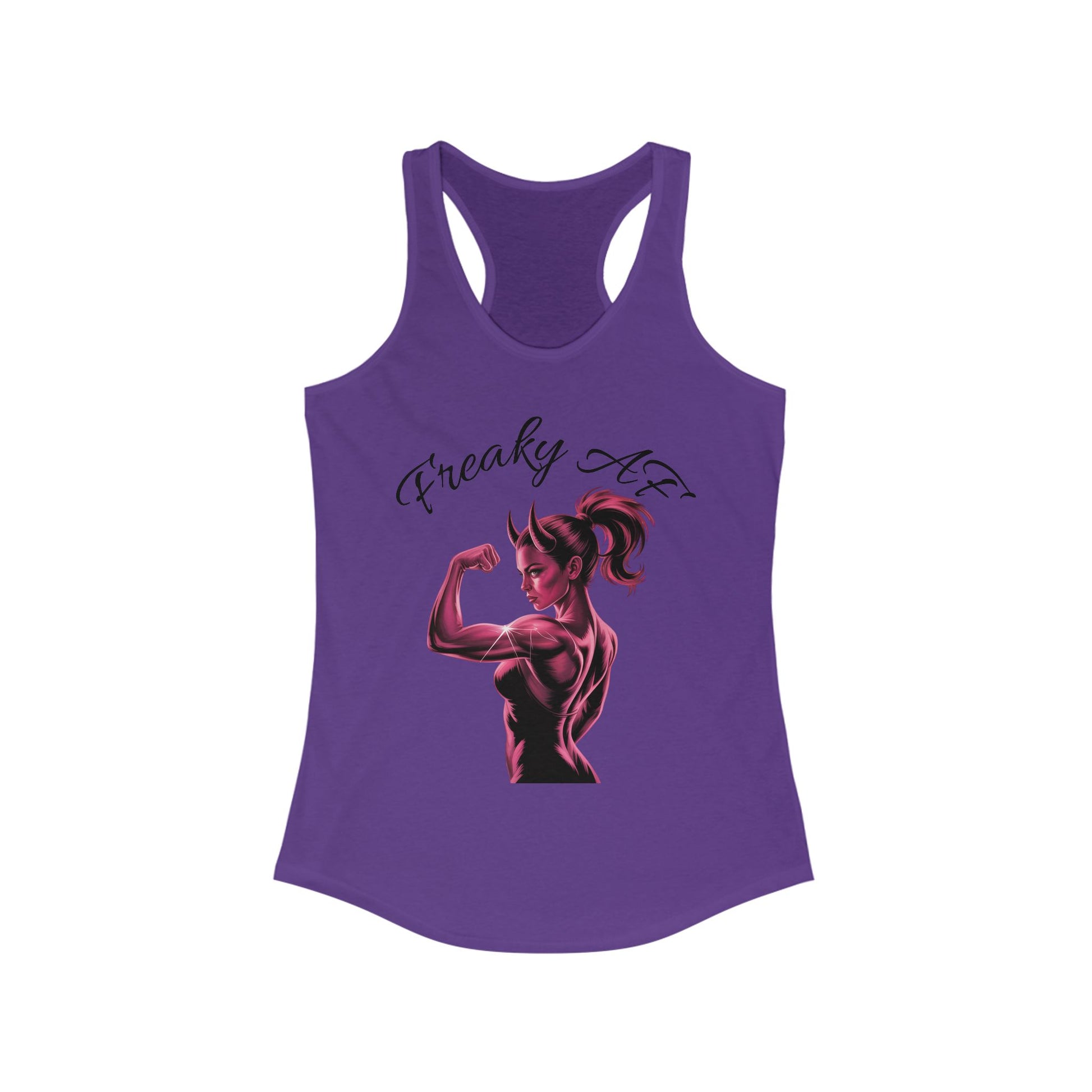 Racerback Tank Top - Muscular Female Graphic - Freaky AF Design - Women's Fitness Apparel