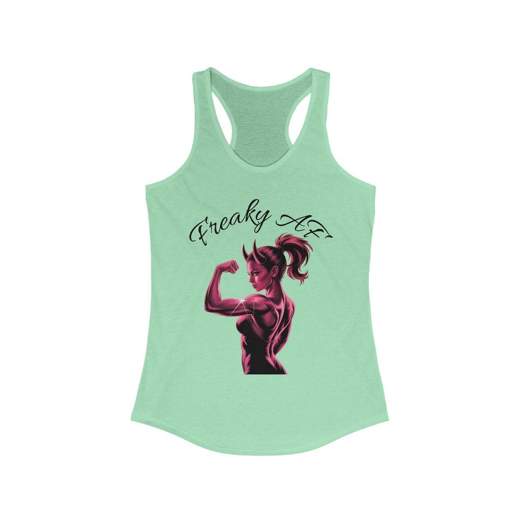 Racerback Tank Top - Muscular Female Graphic - Freaky AF Design - Women's Fitness Apparel