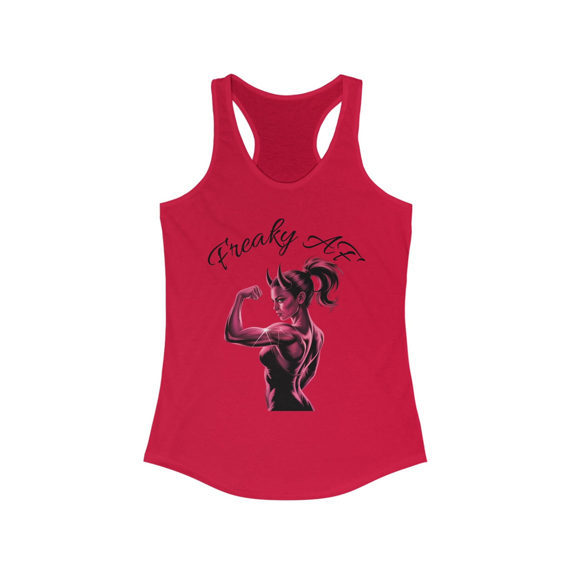 Racerback Tank Top - Muscular Female Graphic - Freaky AF Design - Women's Fitness Apparel