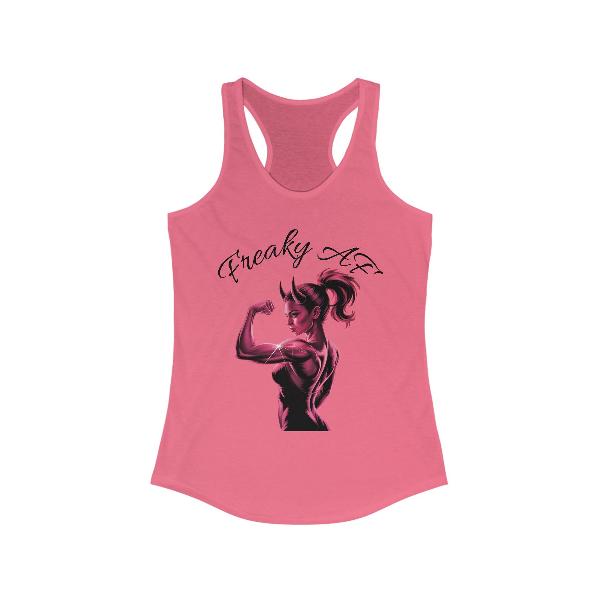 Racerback Tank Top - Muscular Female Graphic - Freaky AF Design - Women's Fitness Apparel