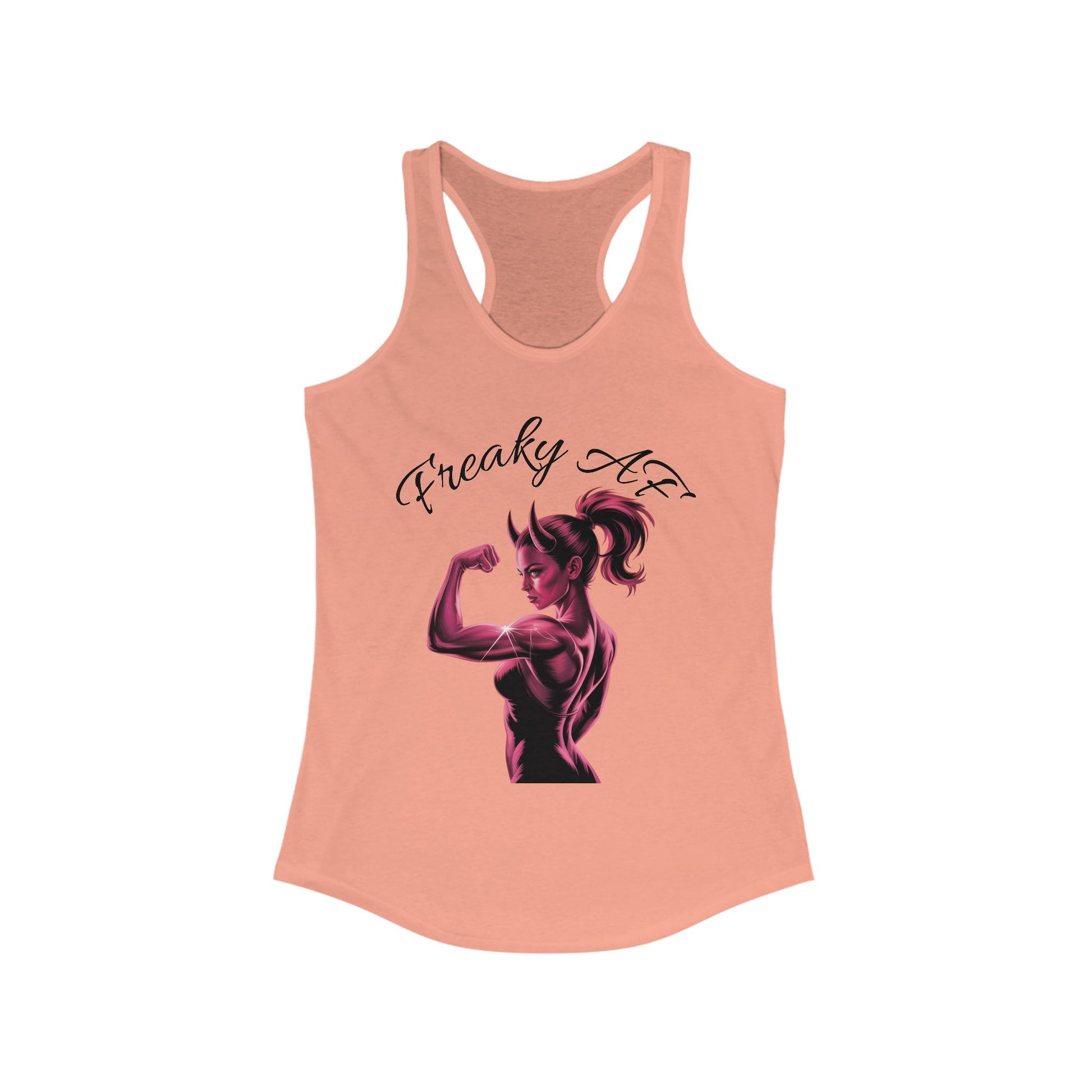 Racerback Tank Top - Muscular Female Graphic - Freaky AF Design - Women's Fitness Apparel