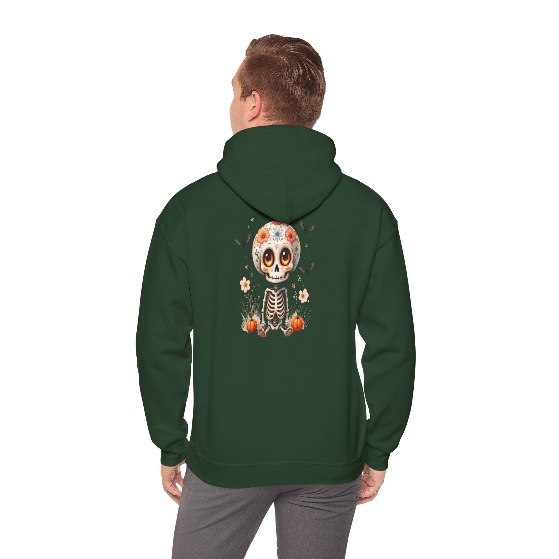 Day of the Dead Skeleton Hoodie, Cozy Halloween Sweatshirt for Fall, Unisex Pumpkin Sweatshirt, Casual Seasonal Gift, Festive Skull Apparel