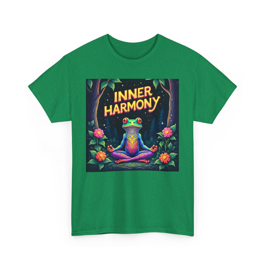 Inner Harmony Meditating Frog T-Shirt – Mindfulness Yoga Graphic Tee, Vibrant Zen Nature Design, Unisex Spiritual Gift