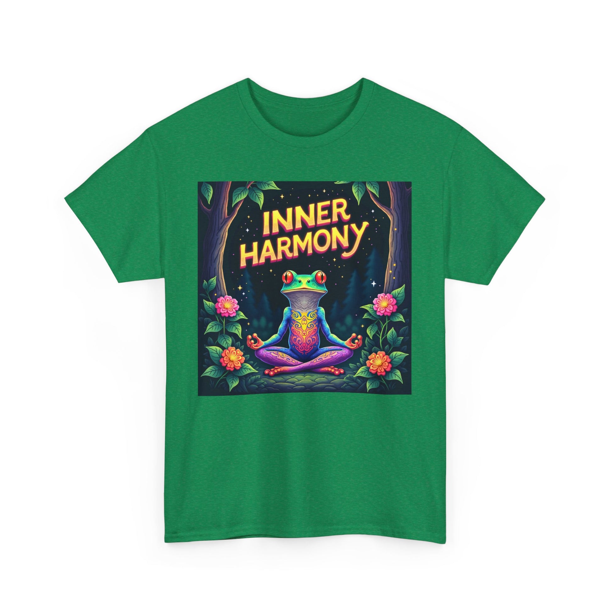 Inner Harmony Meditating Frog T-Shirt – Mindfulness Yoga Graphic Tee, Vibrant Zen Nature Design, Unisex Spiritual Gift
