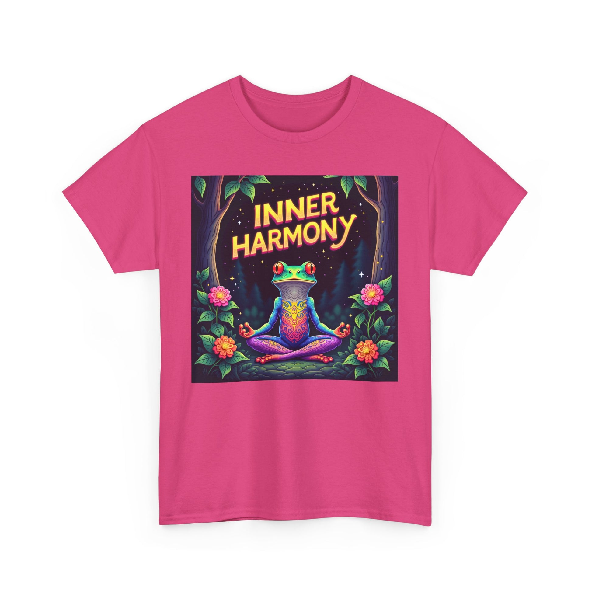 Inner Harmony Meditating Frog T-Shirt – Mindfulness Yoga Graphic Tee, Vibrant Zen Nature Design, Unisex Spiritual Gift