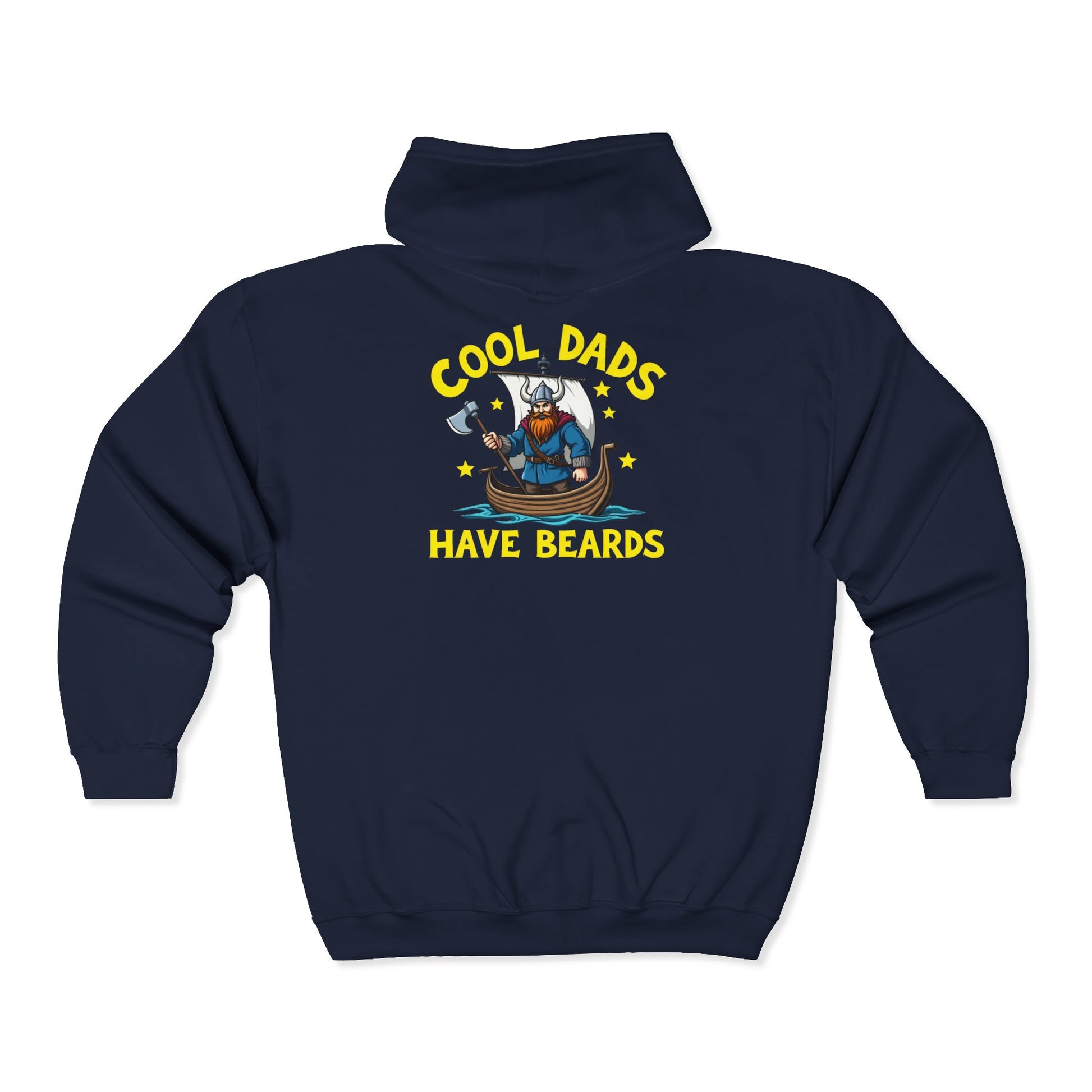 Viking "COOL DADS" - "HAVE BEARDS" Full Zip Hoodie Sweatshirt, Father's Day Gift, Funny Dad Apparel, Dad with Beard, Viking Lover Gift, Norse Mythology Clothing