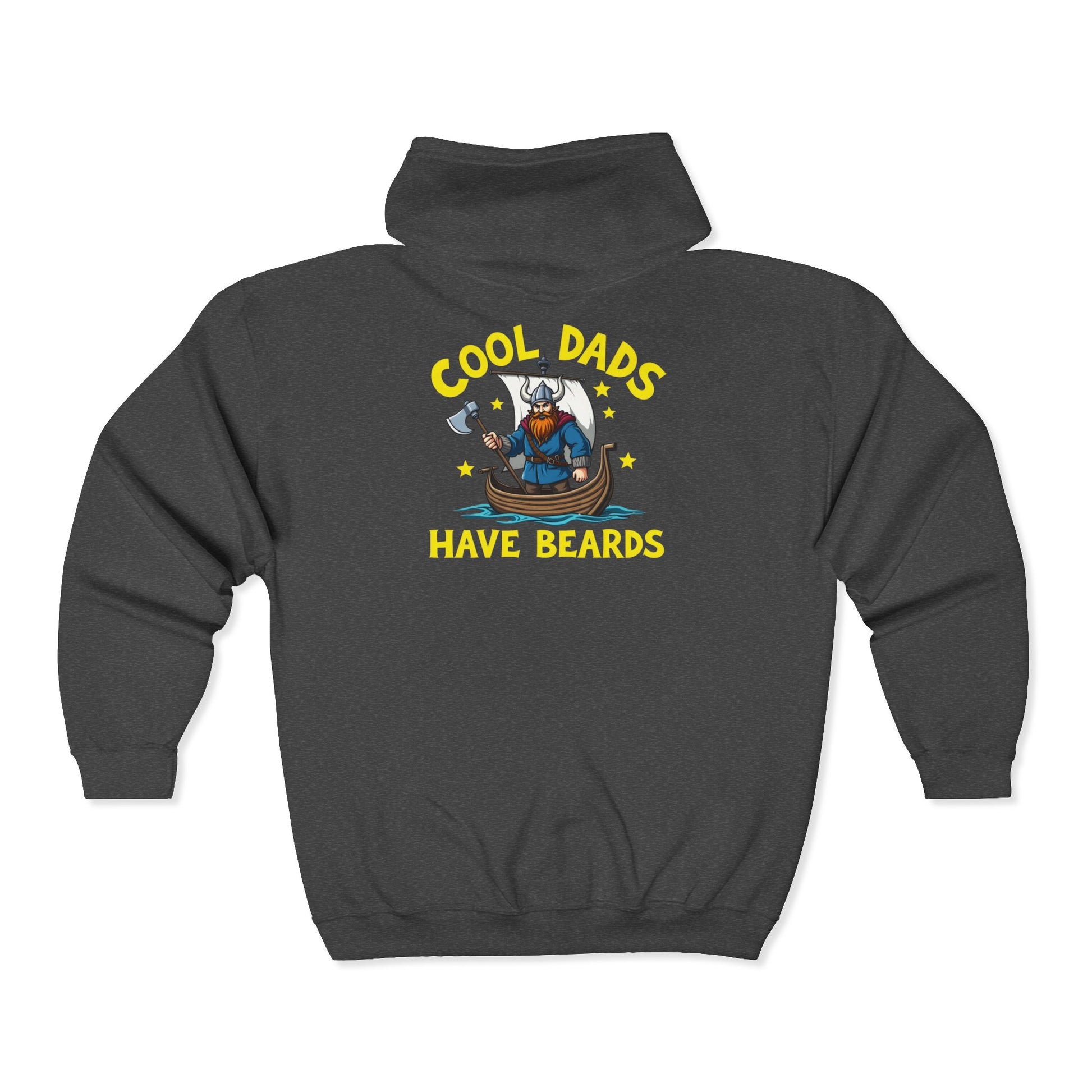 Viking "COOL DADS" - "HAVE BEARDS" Full Zip Hoodie Sweatshirt, Father's Day Gift, Funny Dad Apparel, Dad with Beard, Viking Lover Gift, Norse Mythology Clothing