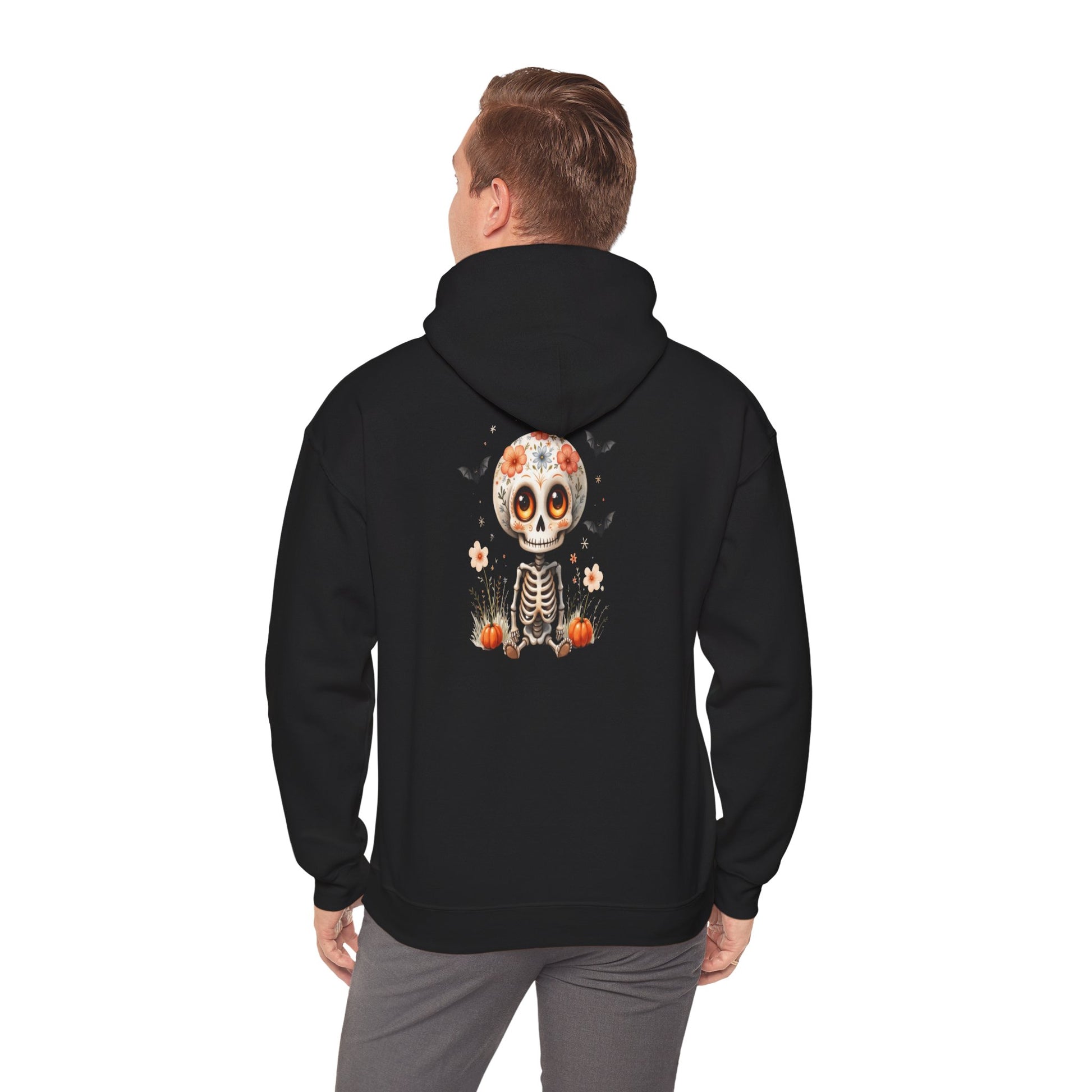 Day of the Dead Skeleton Hoodie, Cozy Halloween Sweatshirt for Fall, Unisex Pumpkin Sweatshirt, Casual Seasonal Gift, Festive Skull Apparel