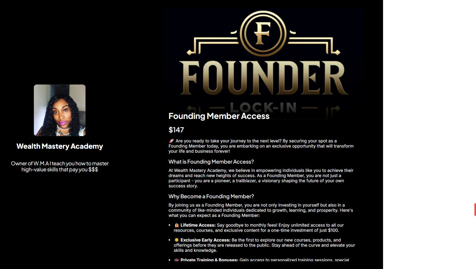 Wealth Master Academy Founding Member Access $147